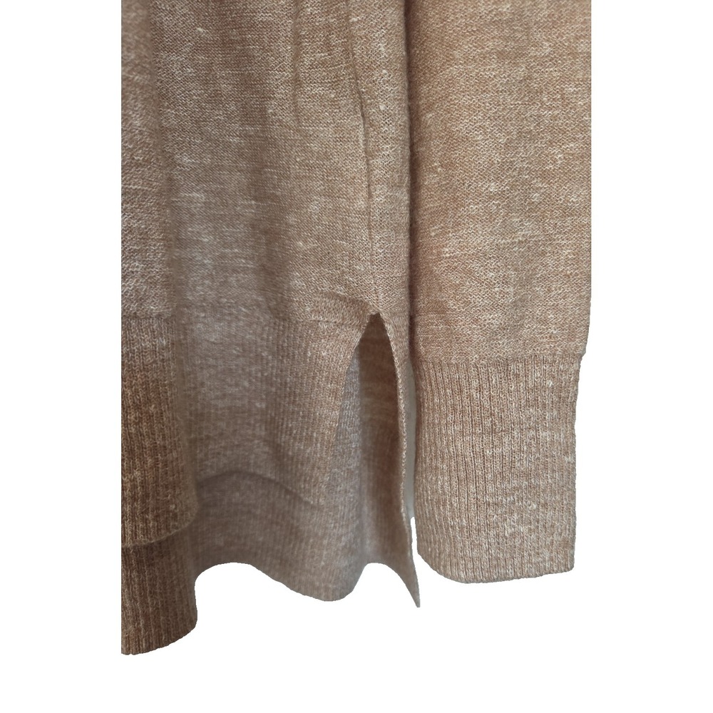 J. Crew Lightweight Linen/Merino Sweater Tan/Brown Crew Neck, XL - Picture 4 of 7